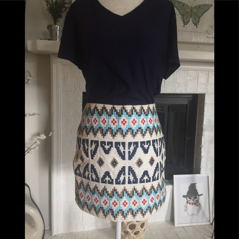 b sharp embroidered mini skirt